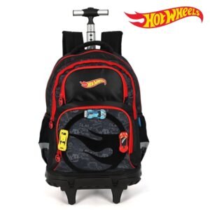 Mochila De Rodinha E Alca Hot Wheels Veloz Preto Luxcel