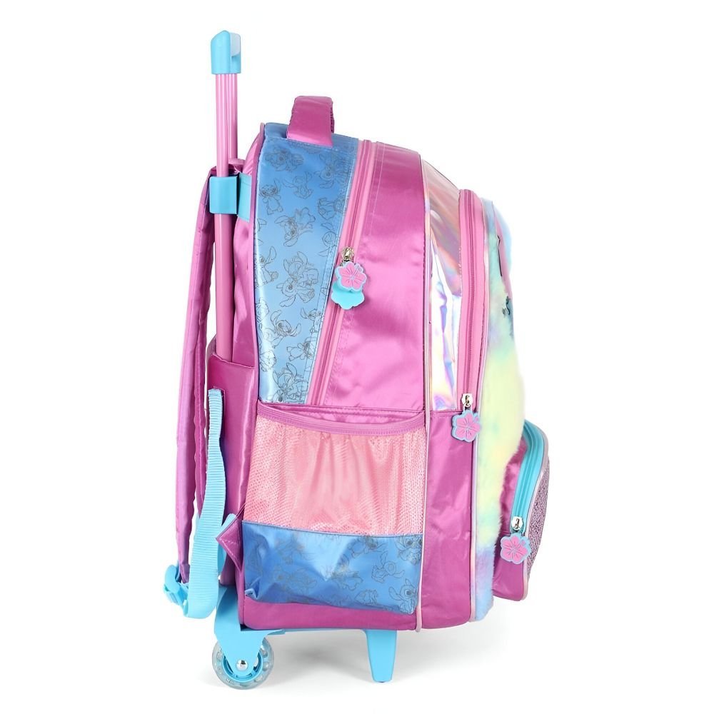 Mochila De Rodinha E Alca Stitch Rainbow Roxo Luxcel - Imagem 5