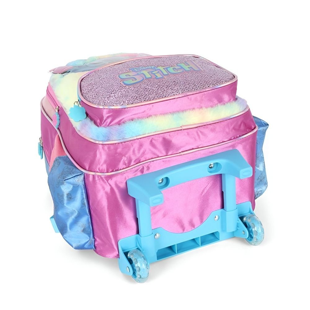 Mochila De Rodinha E Alca Stitch Rainbow Roxo Luxcel - Imagem 6