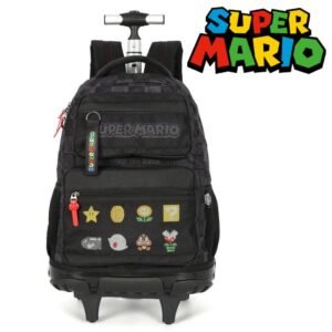 Mochila De Rodinha E Alca Mario Screen Black Luxcel