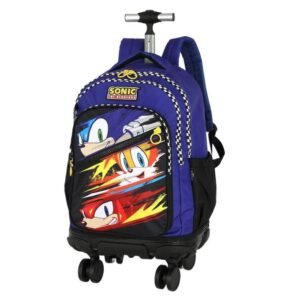 Mochila De Rodinha E Alca Sonic Aventuras Azul Luxcel