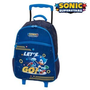 Mochila De Rodinha Infantil Sonic Let's Go Azul Pacific