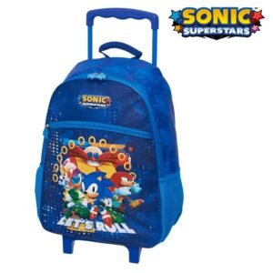 Mochila De Rodinha Infantil Sonic Superstar Azul Pacific